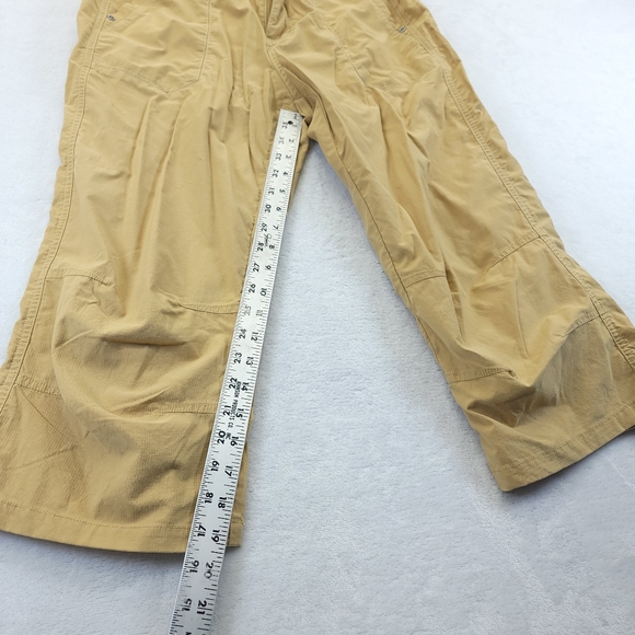 KUHL Pants Womens 10 Crop Mustard Mid Rise Embroidered Flowers Hiking Outdoor - Picture 4 of 9